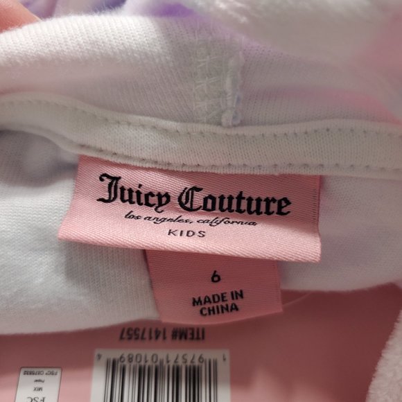 Juicy Couture Girls Track Suit Size 6 Pink, Purple, White Tye-dye - Picture 5 of 13